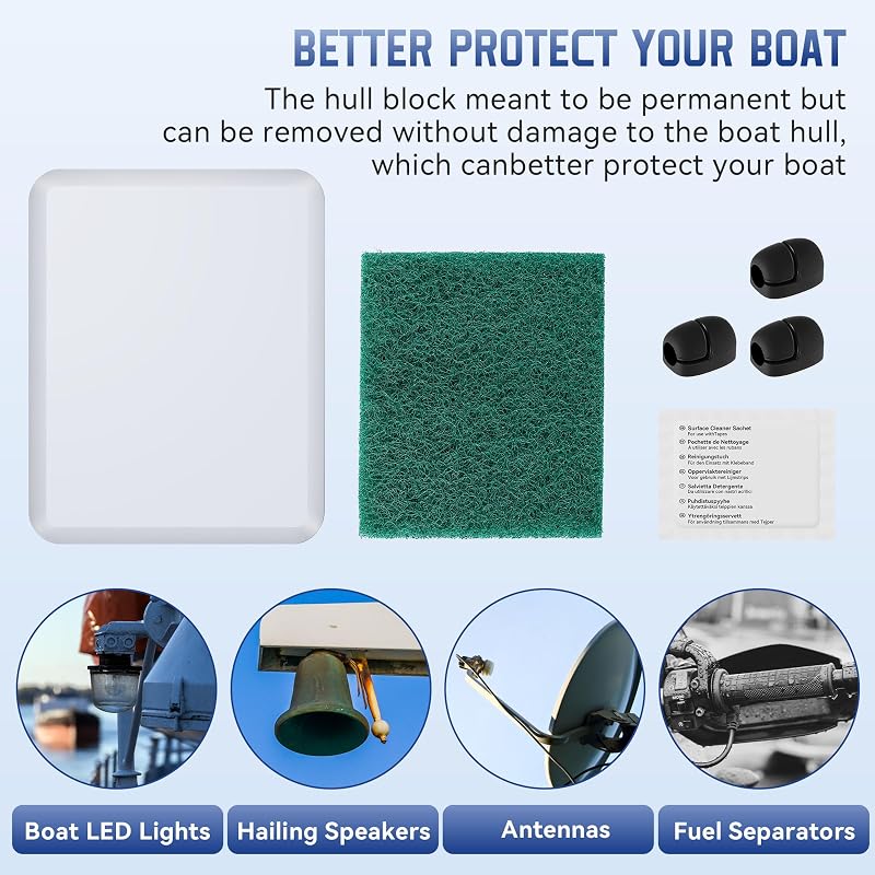 Transducer Mounting Plate Kit White 4.3 x 3.5 Inch for Marine Transducer - Saillong Variation of THIS listing