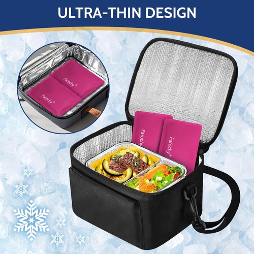 Farochy Reusable Ice Packs for Lunch Boxes - 4Packs Soft Ice Packs Freezer Packs for Cooler Gel Ice Packs, Keep Food Cold or Hot, Rosy