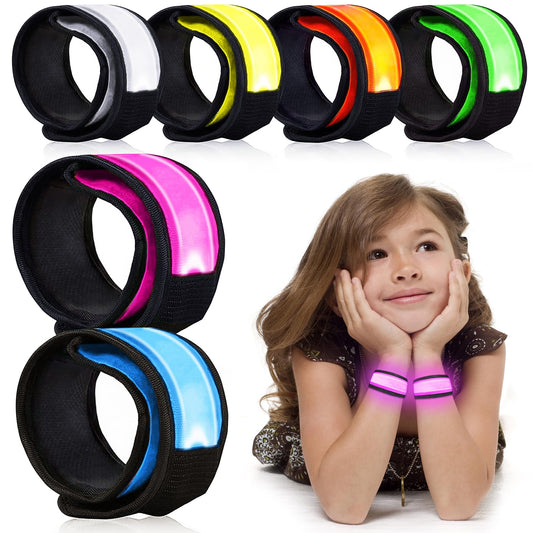 esonstyle 6 PCS LED Bracelets, LED Light Up Bracelets for Kids, Colorful LED Wristbands, Led Slap Bracelets for Kids Walking, Running, Jogging, Concerts, Sports, Camping, Sporting Events