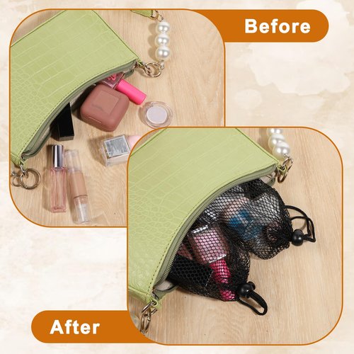 Lnngub 12 Pcs Small Mesh Bags,6x4 Inch Black Mesh Bags Drawstring Black Mini Nylon Net with Drawstrings for Storage Small Items