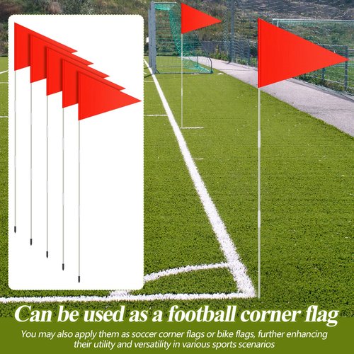 Fanfanwin 10 Pcs Soccer Corner Flags 70 Inch Portable Training Agility Poles Fiberglass Flag Pole for Outdoor Grass Fields Soccer Training