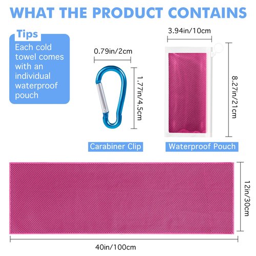 Fivali Cooling Towels for Neck and Face: 4 Pack Cooling Neck Wraps Chilly Sweat Towels for Gym Sports Workout, Blue 40"x12"