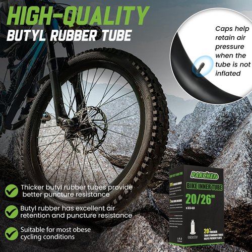 PAKCHEF 20x4.0 Fat Tire Tube - Heavy Duty 20x3.5/4.0 Bike Inner Tube Schrader Valve - 20 Inch Bike Inner Tube for E-Bike Electric Bicycle (2 Pack)