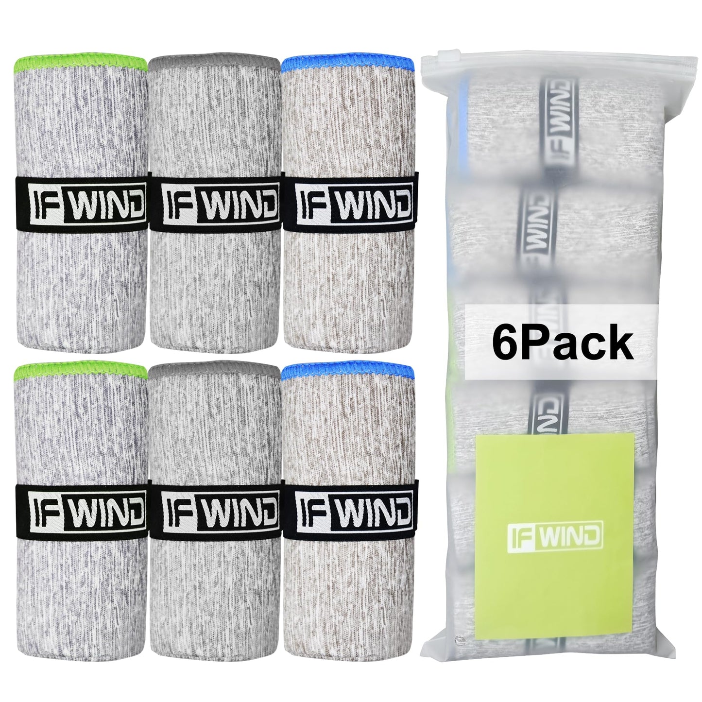 IFWIND 6 Pack Microfiber Gym Towels for Working Out，Fast Drying Workout Accessories Sweat for Gym Gear for Men & Women,Sports Exercise Fitness Gear Tennis Towels for Body Hot Yoga
