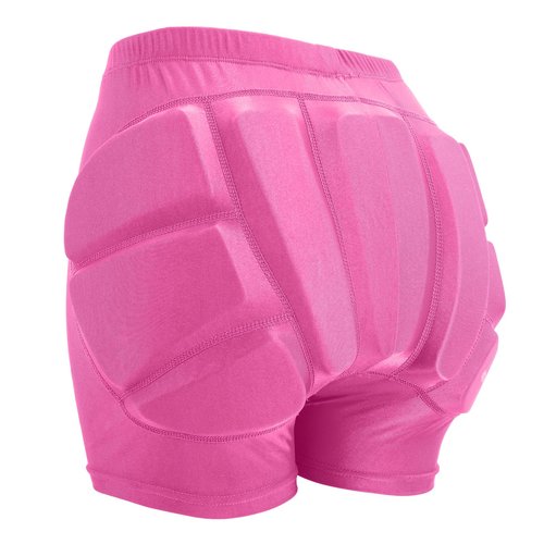 Kids Butt Pad Shorts, Youth Child Hip Protection Pads, Tailbone Protective Padded Short Pants for Snowboarding Hockey Roller Skating Skiing Cycling (Pink, XX-Small)
