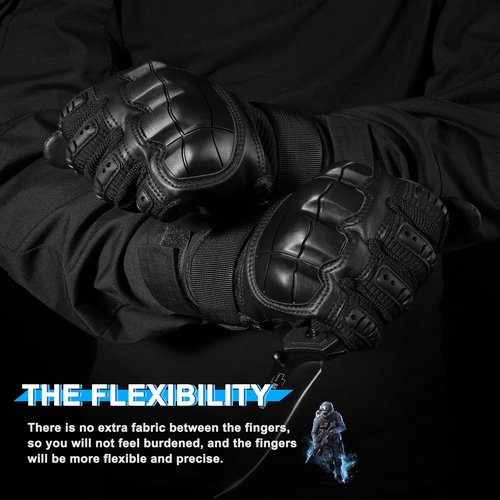 WTACTFUL Touch Screen Tactical Gloves for Men Airsoft Paintball Gear Motorcycle MTB Bike Cycling Cross-Country Motorbike ATV Hunting Hiking Riding Driving Work Outdoor Full Finger Gloves M Black