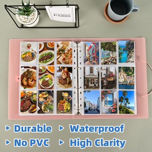 400 Pack 9 Pocket Trading Card Binder Pages, Holds 7200 Cards, Thickened Binder Sleeves, 3 Ring 9 Pocket Sheets for Sports Cards, Coupons Cards