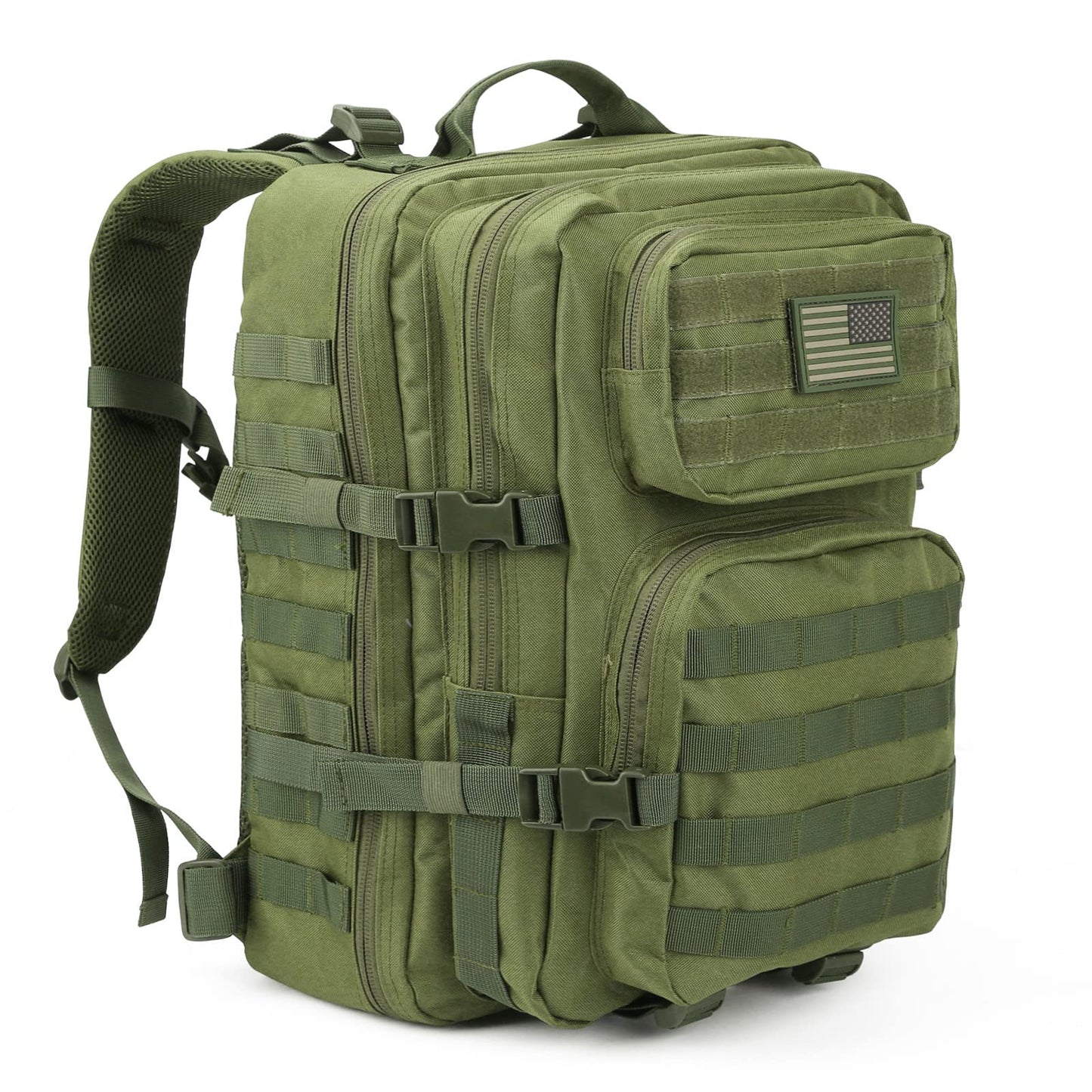REEBOW GEAR Military Tactical Backpack for Men Large Army 3 Day Assault Pack Molle Hiking Daypack Bag (Green)