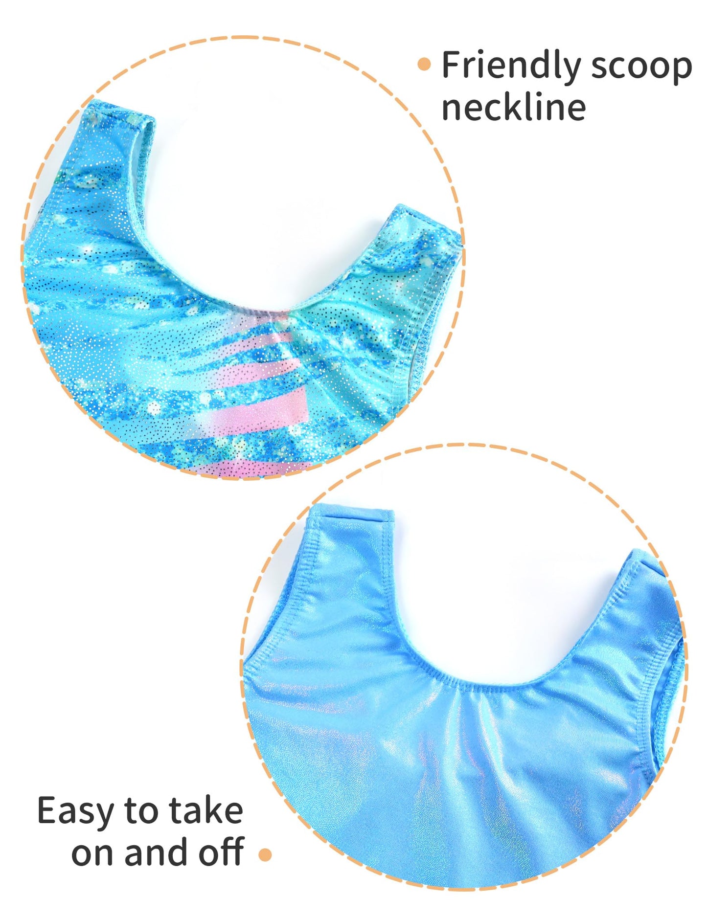 Nokecina Gymnastics Leotards for Girls Size 1t 2t Blue Green 2 Packs Sparkly Toddler Tumbling Unitards