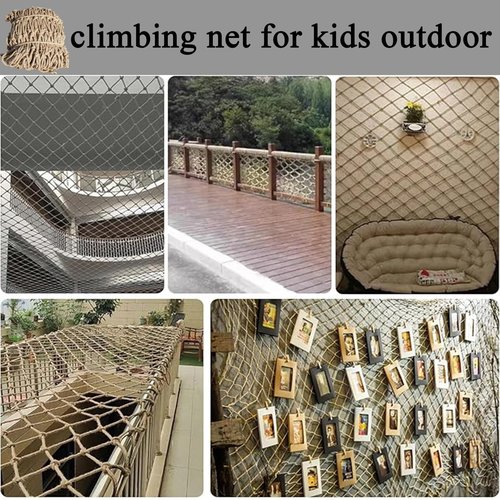 Climbing Cargo Net - Knotless Polyester Safety Netting for Treehouse Accessories, Playground Stairs, Outdoor Adventures, 3x23FT / 1x7M - Durable Cargo Rope for ' Safety
