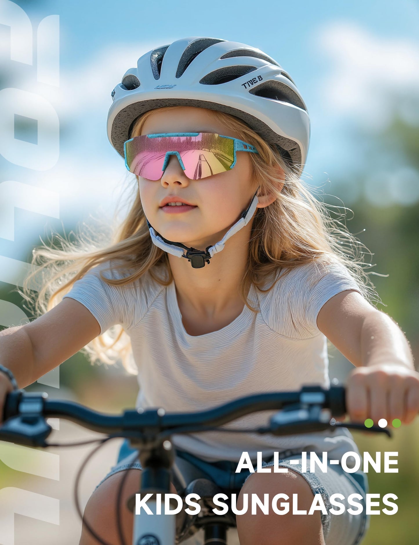 Foliful Kids Polarized Baseball Sunglasses - Youth Softball Cycling Sports Sunglasses for Boys Girls Ages 3-12 UV Protection