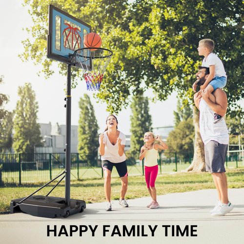 Basketball Hoop Outdoor 4.82-8.53ft Adjustable, Portable Basketball Hoop & Goals with 2 Wheels, 32 Inch PC Backboard/Fillable Base/Size 5 Basketball for Kids, Youth, and Adults in Backyard/Driveway