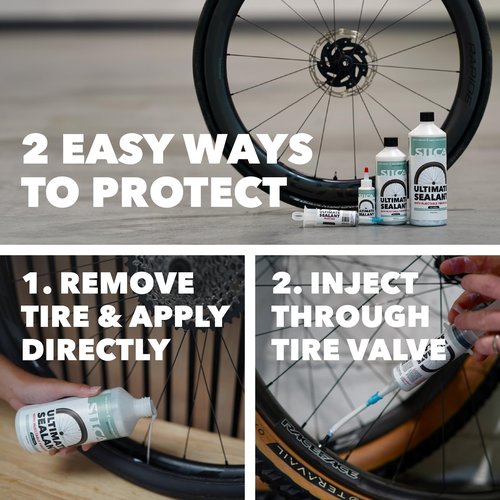 SILCA Ultimate Tubeless Tire Sealant, 1L – Tubeless Bike Sealant Proactively Seals Punctures Up to 7.5 mm, Injectable Through Valve & Stays Liquid 6+ Months in All Weather Conditions
