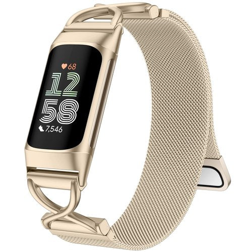 JKD Metal Bands Compatible for Fitbit Charge 6/5 Women Men, Adjustable Stainless Steel Mesh Strap Wristband Replacement Bands for Fitbit Charge 5/6 Fitness Tracker