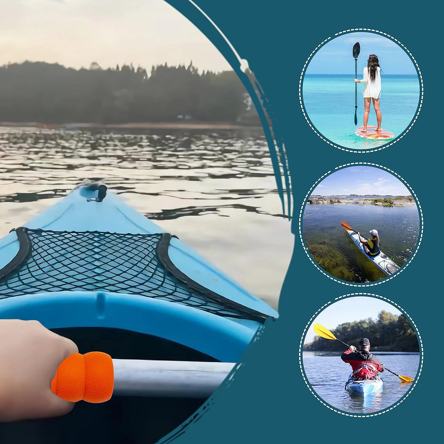 Kayak-Paddle-Grips-2-Pack - No-Slip Oar-Grip for Take-Apart Paddles,Blister Prevention Kayaking Accessories(Diameter 30mm/1.18 inches)