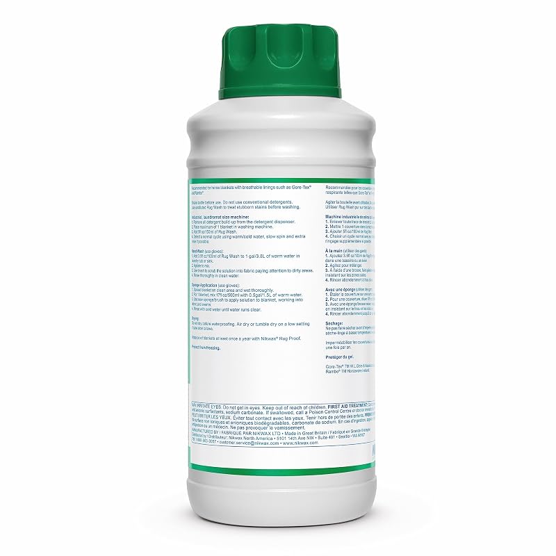 Nikwax Rug Wash 1L (33.8 fl oz) - Keeps Horse Blankets & Pet Beds Dry & Repaired