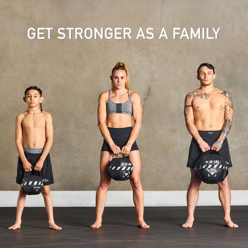 Elite Sports Kettlebell Sandbag - Heavy Duty Sand Weights Bag for Cross Training, Strength Training, Workout, Functional Fitness, Adjustable Weight, Durable Training Equipment for Home & Gym (Black, 30-75 LBS)
