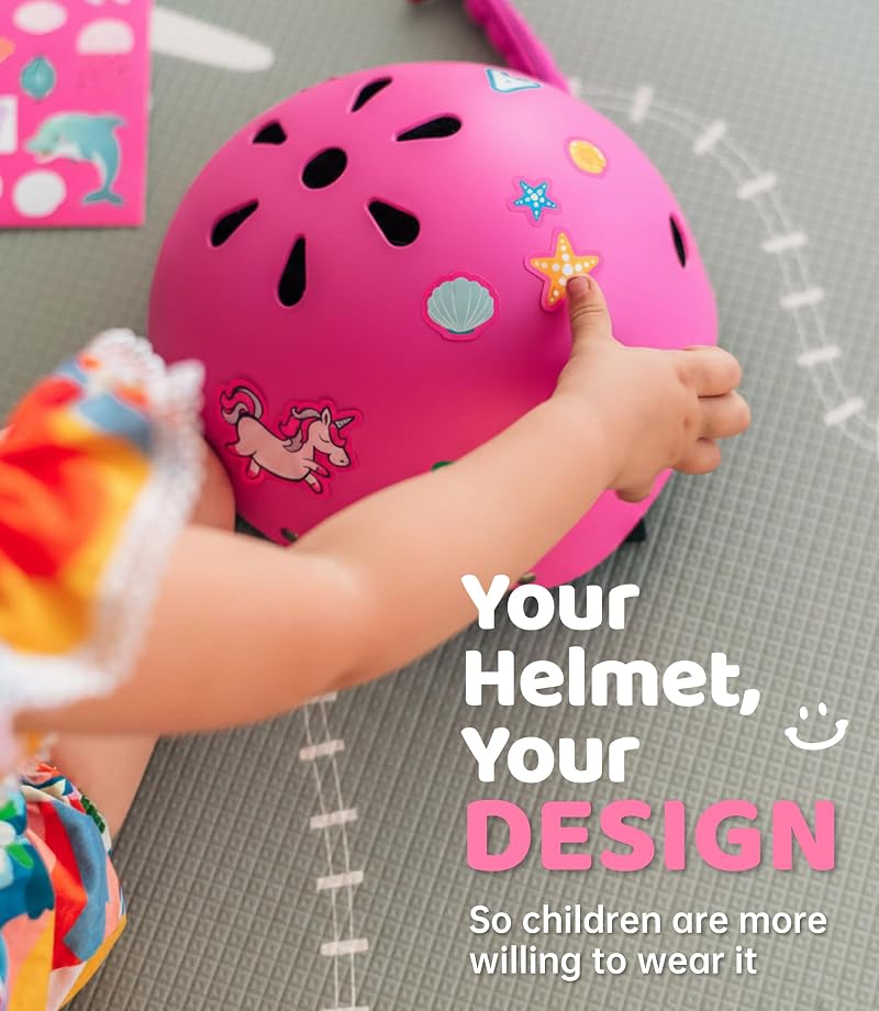 Girls in Wonderland Variation: Simply Kids Bike Helmet with DIY Stickers, CPSC & CE Certified