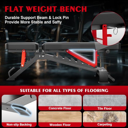 Weight Benches for Home Gym - Adjustable Workout Bench Press 1300lb Capacity Heavy Duty for Exercises Incline Flat Decline Sit-Ups