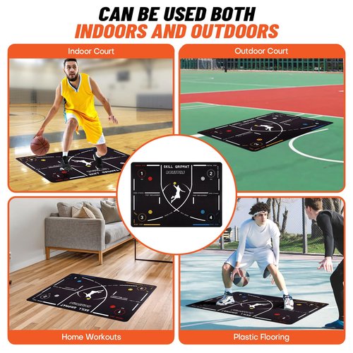 Basketball Training Mat - Portable Footwork & Agility Mat for Basketball Drills with Carrying Strap, Non-Slip Basketball Pads for Training, Indoor & Outdoor Use