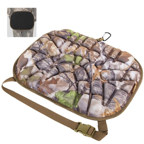 BLISSWILL Hunting seat Cushion，Stadium Cushion，100% Memory Foam Silent Lightweight for Camping, Hunting, Fishing，Camping，Outdoor（Super Camo-Timber）