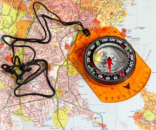 Orienteering Compass - Hiking Backpacking Compass - Advanced Scout Compass Camping and Navigation - Boy Scout Compass Kids - Childrens Compasses for Map Reading - Baseplate Compass Survival (Orange)