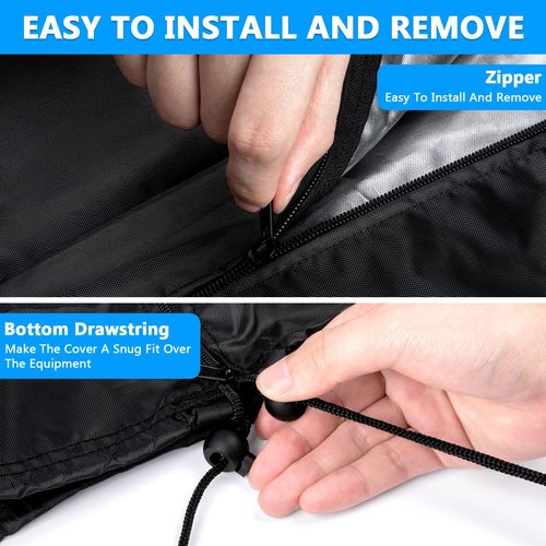 Squat Rack Cover, Waterproof Outdoor Gym Equipment Covers with Zipper for Squat Rack/Weight Lifting Rack/Home Gym Workout Equipment (47"W x 69"D x 84"H), Only Cover