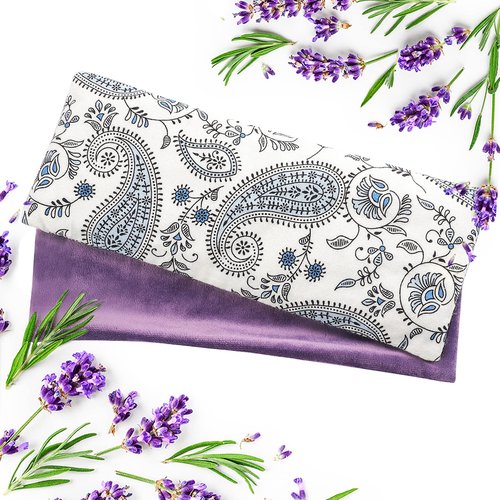 Lavender Eye Pillow for Relaxation, Yoga, Sleep – Weighted Eye Mask for Headache, Sinus, Aromatherapy Moist Heat Compress, Meditation Accessory, Relaxation Gift for Women