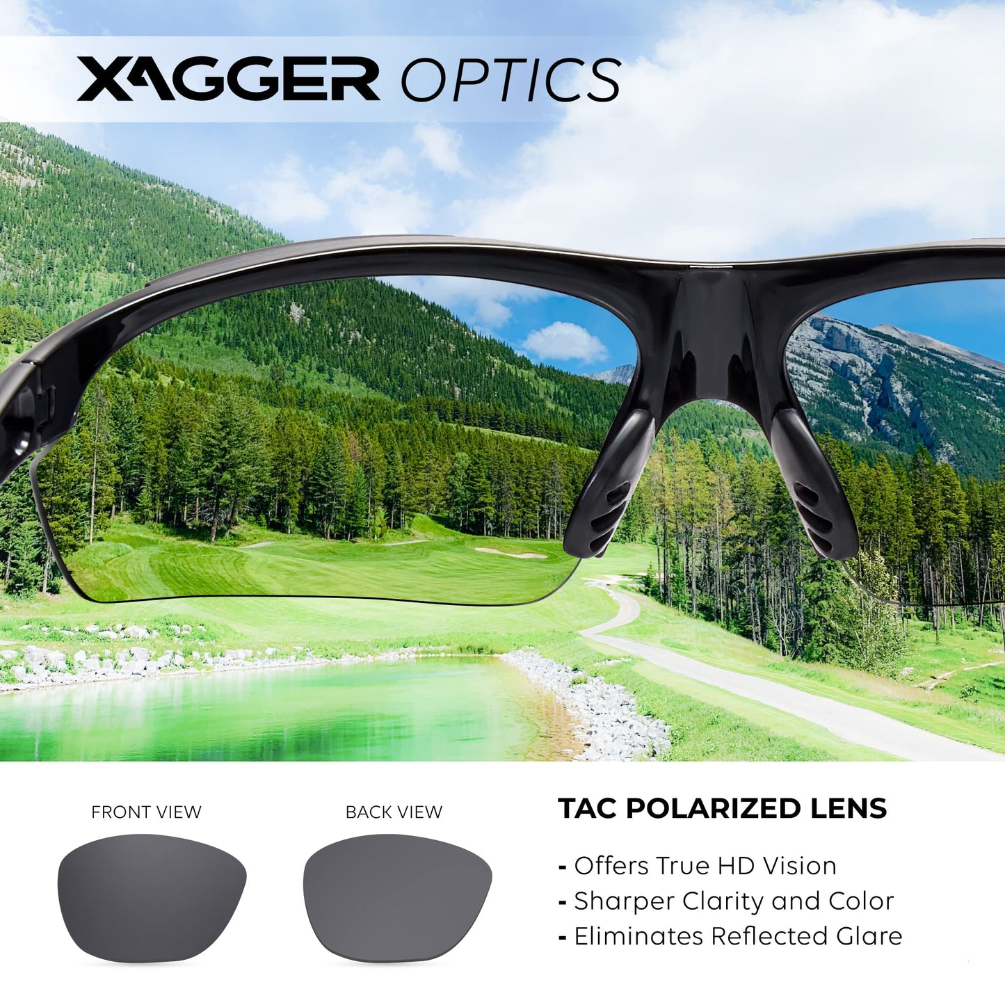 Xagger Polarized Sports Sunglasses for Men Women Wrap Around UV400 Running Baseball Softball Cycling Golf Hiking Fishing Driving Glasses