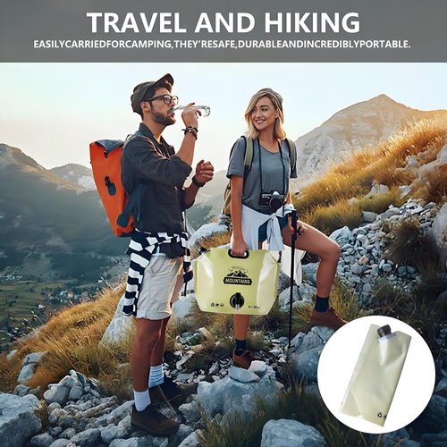 MRBULLOCK Collapsible 8L Water Storage Bag, BPA-Free Portable Folding Water Jug with Adjustable Faucet, Leakproof Emergency Water Bag for Camping, Hiking, Riding, Outdoor Sport (GREEN, 1)