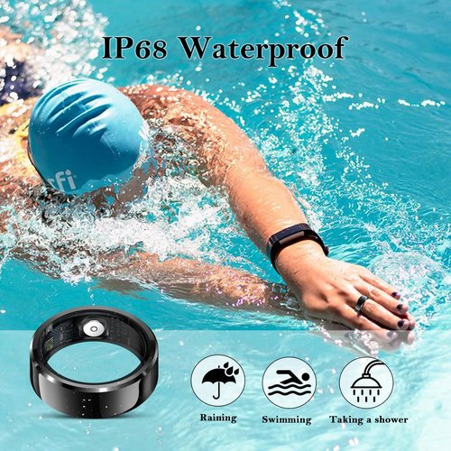 Delcast Smart Ring for Women Men-Wearable Fitness Tracker with Sleep Tracking Heart Rate Blood Oxygen Healthy Monitor Ring Activity Monitoring Steps Calories for Adult