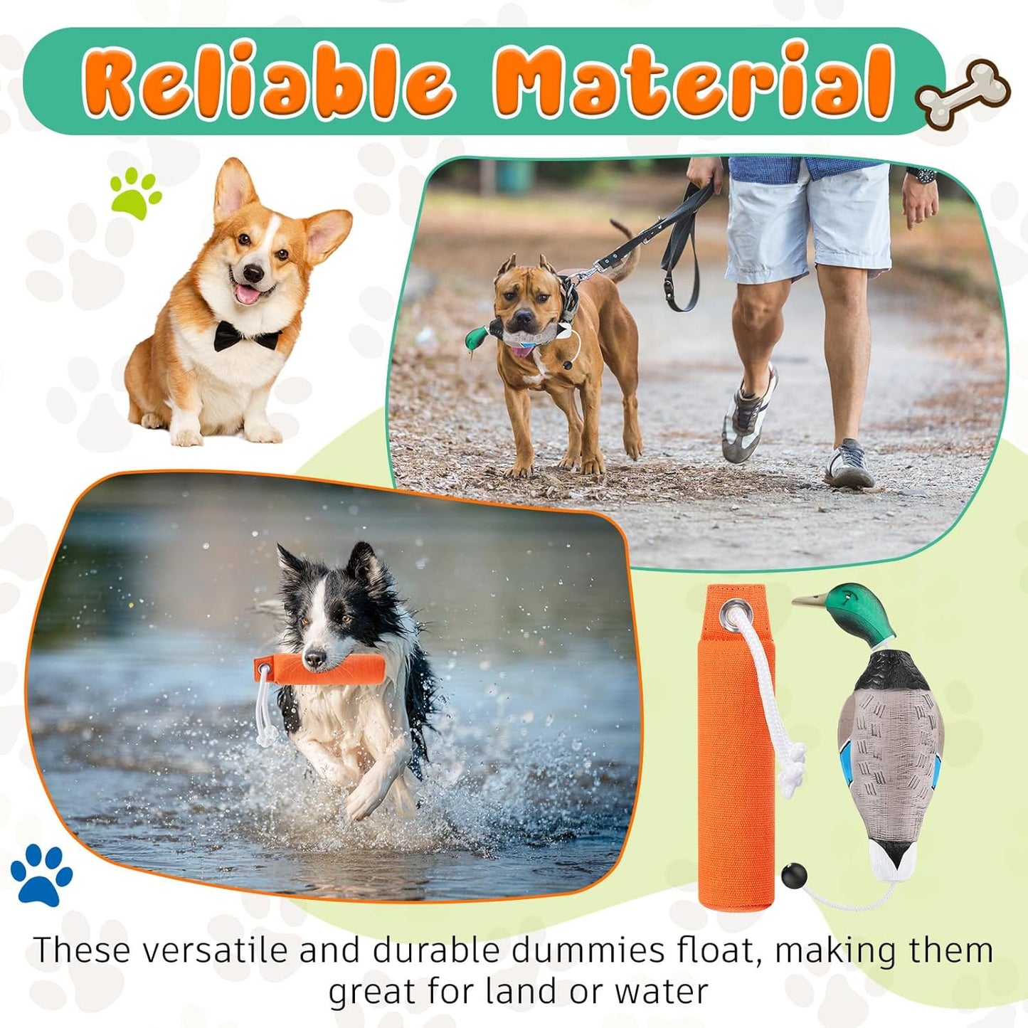 2 Pcs Canvas Dummies Duck Dummy Bumper Toys for Hunting Retriever Dog Training Dog Retriever Outdoor Training Toy Hunting Duck Recognition Trainers