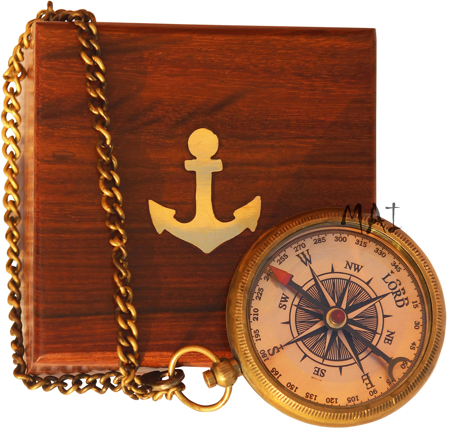 Trust in The Lord With All Your Heart - Proverbs 3:5-6 Quote Engraved Compass with Wooden Box, Graduation Day Religious Gifts for Men Women Girls Boys (♱1 Trust in The Lord Compass -Proverbs 3: 5-6 ♱)