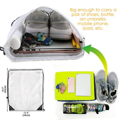 BeeGreen Drawstring Bags Backpacks Bulk, 20 Pieces White Gym Cinch Bags, String Backpack for Sports Sack, Personlized Sackpacks DIY Heat Vinyl