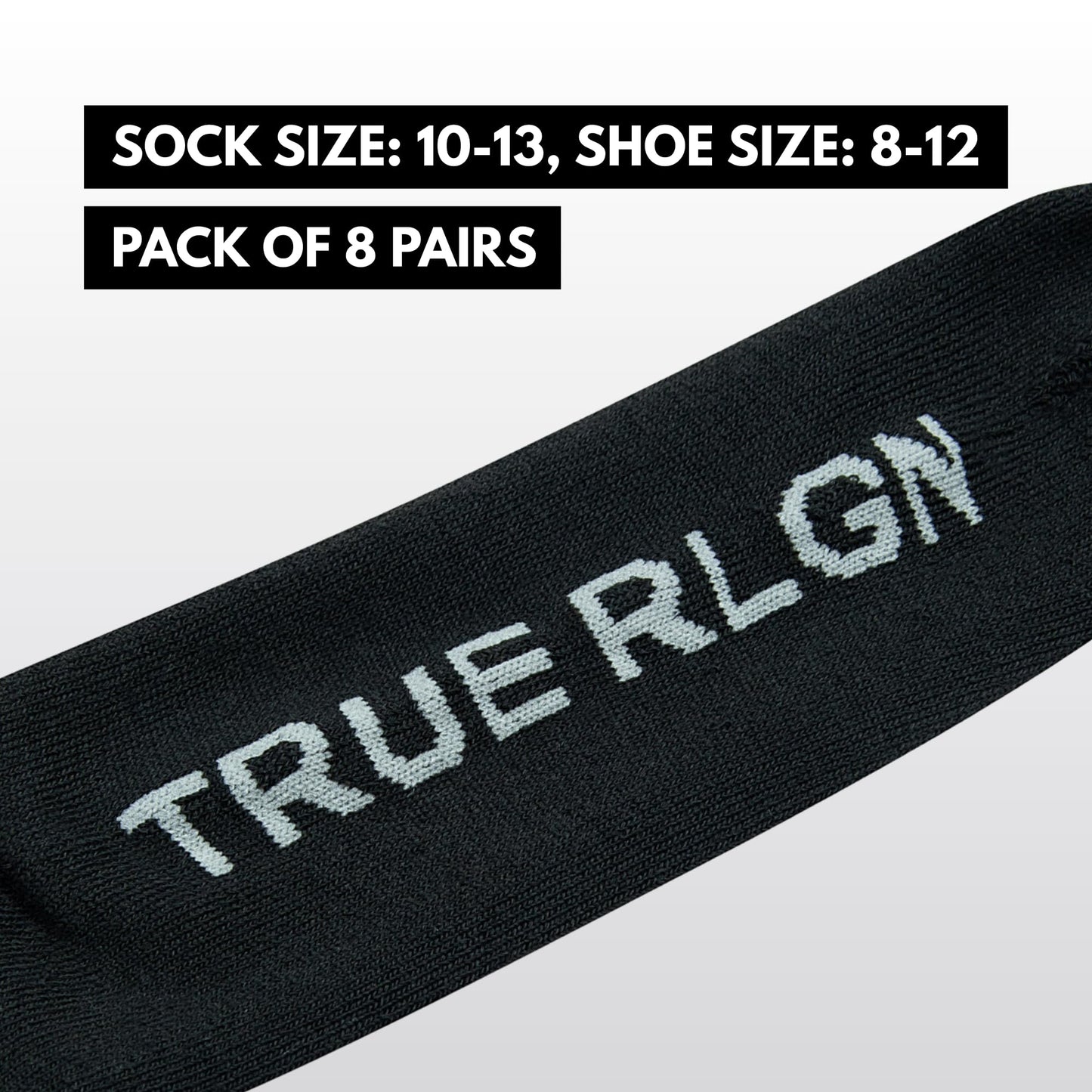 True Religion Mens 8 Pairs Crew Socks for Men Premium Athletic Men's Socks, Shoe Size 8-12