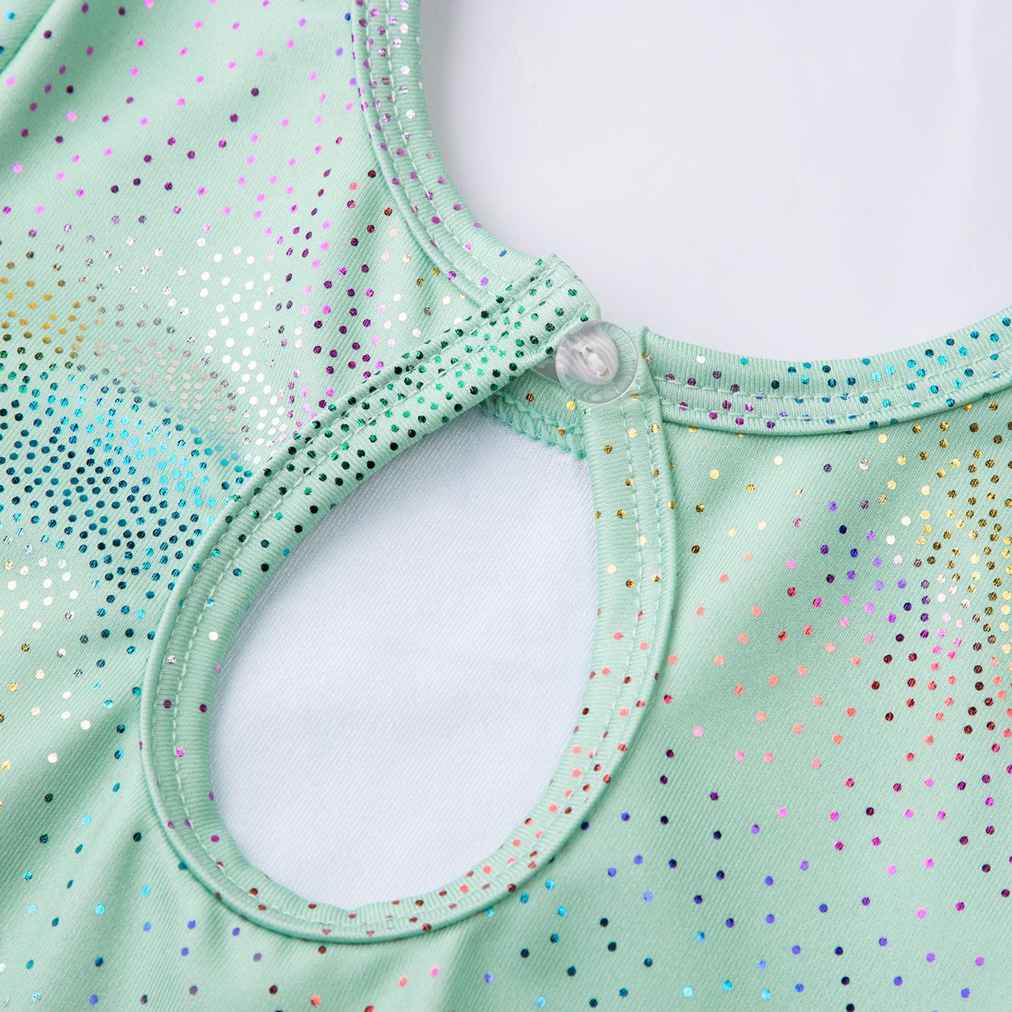 HOZIY Long Sleeve Gymnastics Leotards for Girls Sage Green Colorful Sparkle Dance Tumbling Outfits Clothes Size 6-7 Years