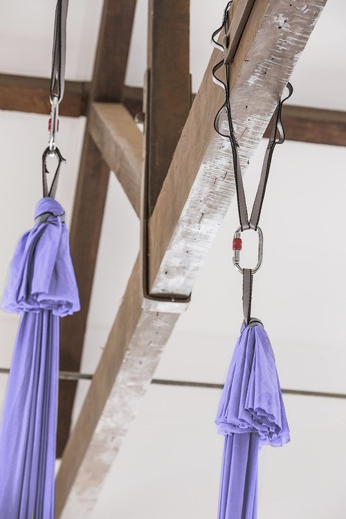 PINC Active Silk Aerial Yoga Swing & Hammock Kit for Improved Yoga Inversions, Flexibility & Core Strength - Lilac