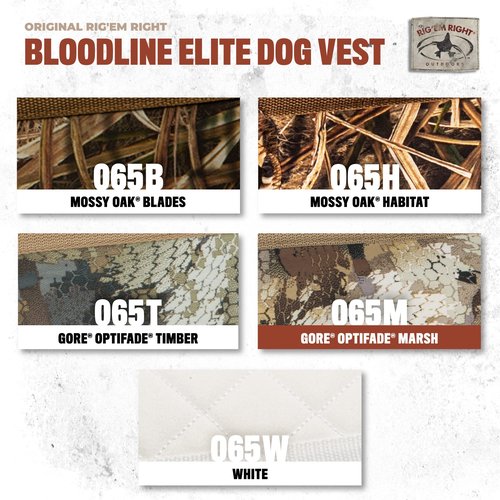 Rig'Em Right Waterfowl Bloodline Elite Dog Vest for Duck Hunting with Ultra Comfortable 3mm Neoprene 3-Layer Construction, Flotation Foam, Heavy-Duty Canvas, and More (Optifade Marsh, L)