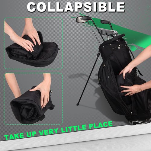 Big Teeth Golf Sunday Bag, Small Golf Bag Lightweight, Par 3 Golf Bag for A Few Clubs Driving Range, Practice with Carry Shoulder Strap Foldable Multi-Colour