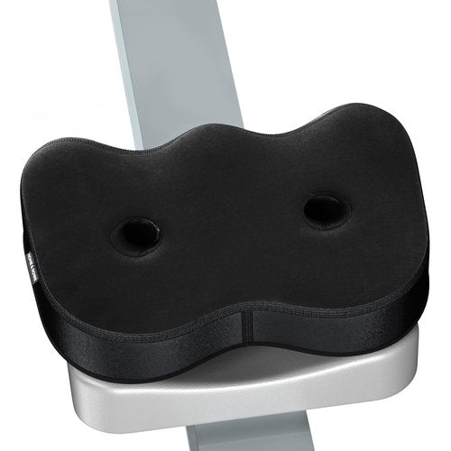 Rowing Machine Seat Cushion Compatible with Concept 2 Rower - Seat Pad for Comfort & Support - Also Fits Hydrow, Peloton & More - Rowing Accessories (Black)