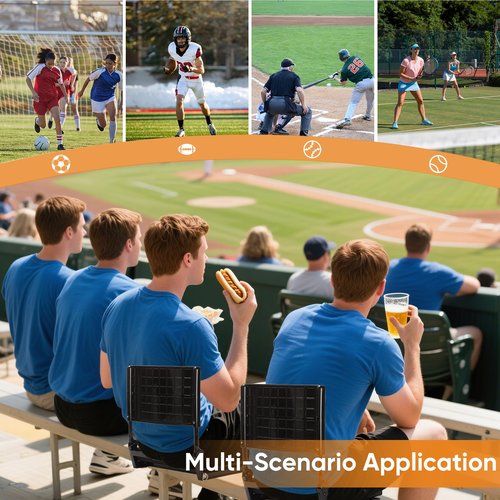 veook Adjustable Stadium Seats with Back Support – Padded Bleacher Chairs with Back and Cushion, Folding Portable Wide Bleacher Seat with Storage Pockets & Cup Holder – Support Up to 350 lbs