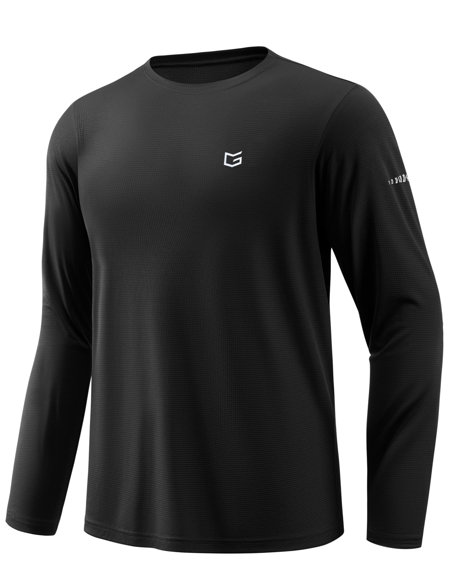 Men's Sun Protection Long Sleeve Shirts UPF 50+ Rash Guard Swim Lightweight Cooling UV SPF Shirt Fishing Workout Quick Dry Black