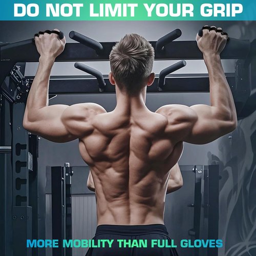 MYUDEGEAS Anti-Slip Workout Grips - New Rubber Gym Grips Deadlifts Palm Protection Gloves for Weight Lifting, Dumbbell, Deadlift, Bar Pad Pull Up Grippers, Rubber Gym Grip for Women and Men