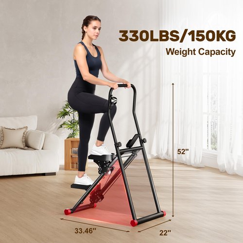 JELENS Stair Stepper for Home Gym Exercise, Compact Folding Cardio Exercise Climber for Full-Body Workout, Vertical Climber Machine, Extended Step Range Design (Black)