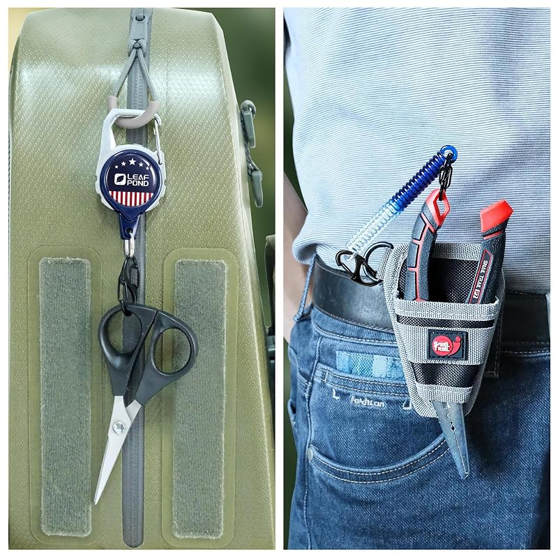 3-Pack Fly Fishing Retractors & 3 Coil Lanyards, 5oz Anti-Slip 32"