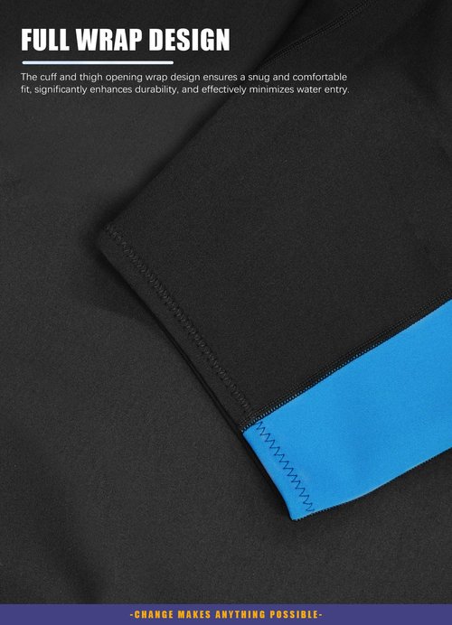 Hevto Wetsuits Men 2mm Neoprene Front Zip Shorty Wet Suit in Cold Water for Swimming Surfing Diving Snorkeling Paddle Boarding (M3-Blue, XXL)