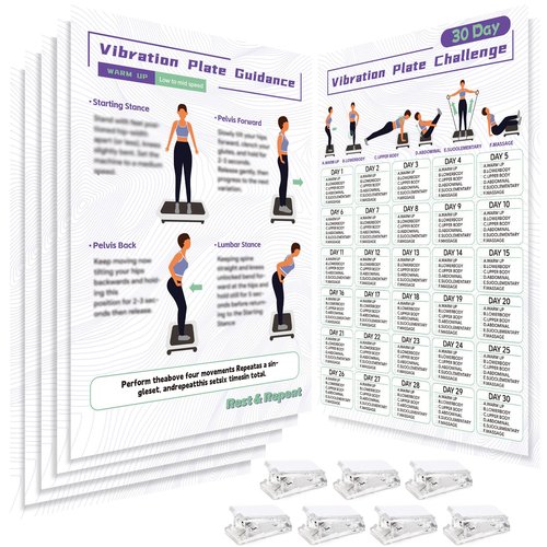 Vibration Plate Exercise Machine Poster - Portable Full-Body Workout Equipment for Home & Gym, 30-Day Training Program w/ 6 Guides & 4 Planners