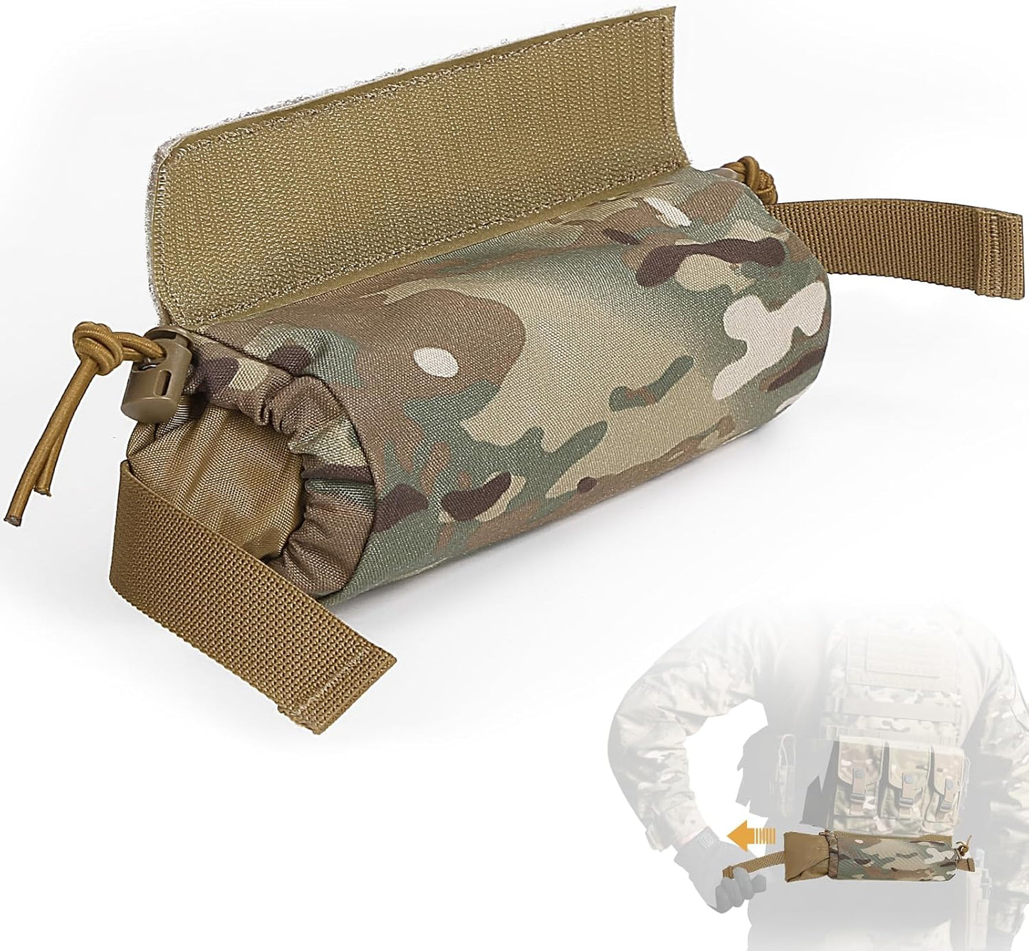 IFAK Micro Trauma Medical Roll-Up Dangler Pouch, First Aid Kit for IFAK Trauma Kit, Plate Carrier Accessory Drop Pouch for Belt, Tactical Vest and Chest Bag