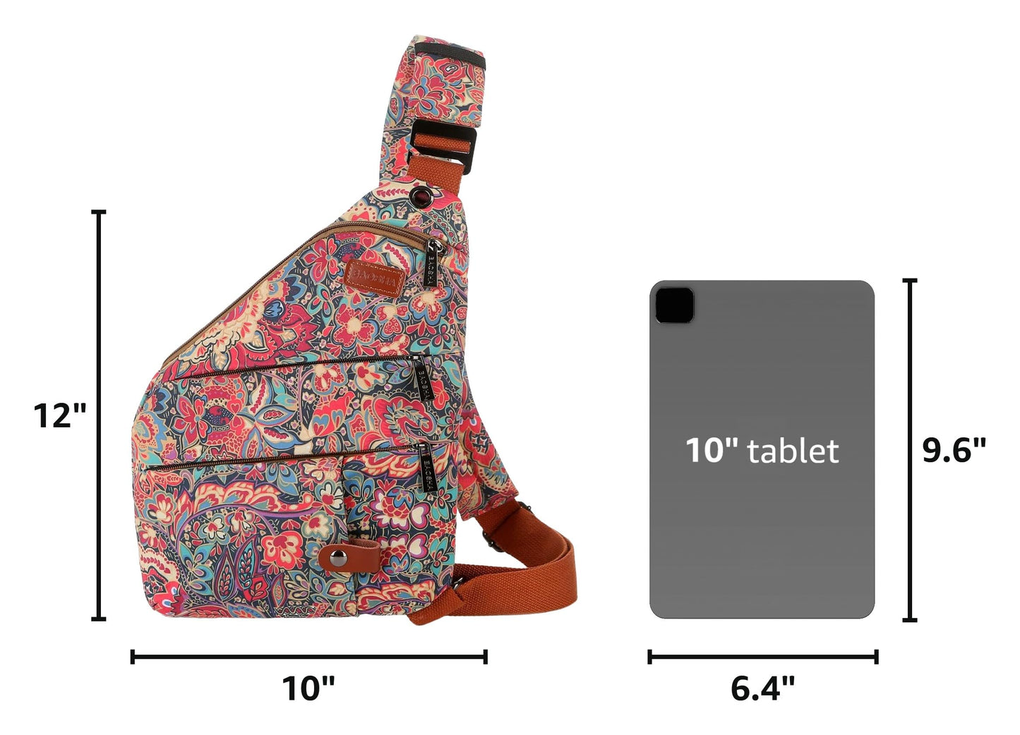 Women's Floral Small Sling Bag Anti Theft Travel purse Bag Crossbody Chest Shoulder Bag XB-16 (HS)