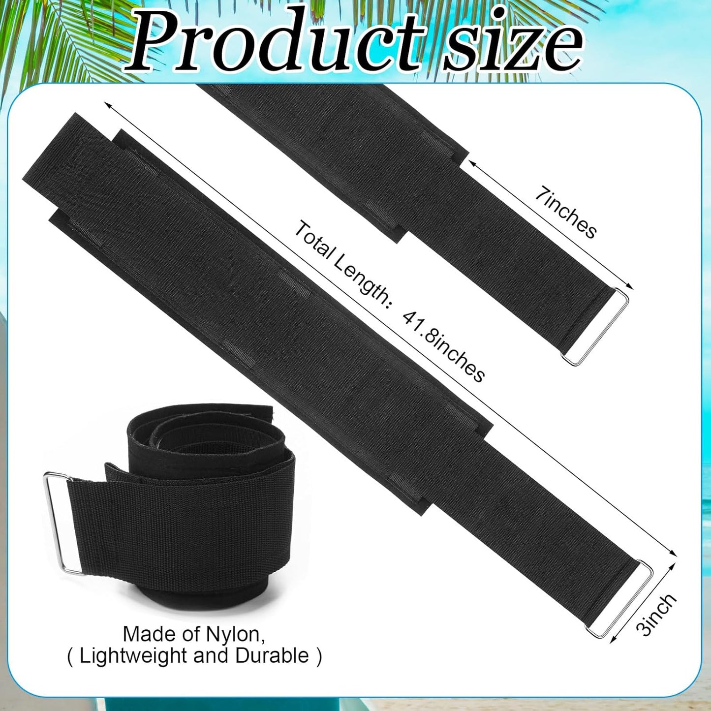 2 Pcs Replacement Kneeboard Strap Boating Shock Water Sport Knee Board Knee Surfing Board Strap for Waterboarding Kneeling Boarding